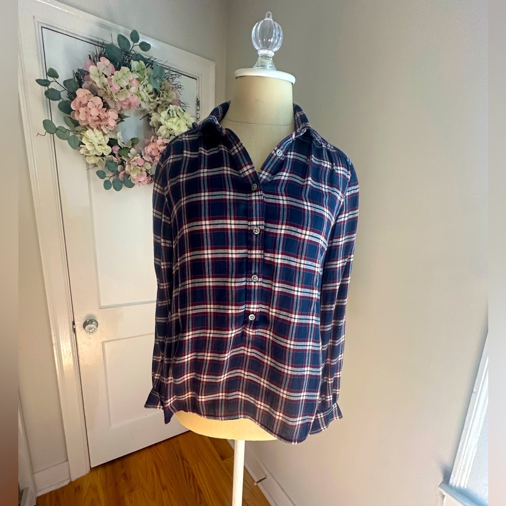 Loft Plaid Fall top sz xs
